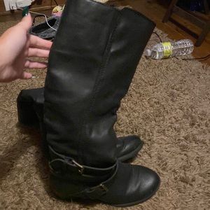 Heeled Black Boots, size 8
